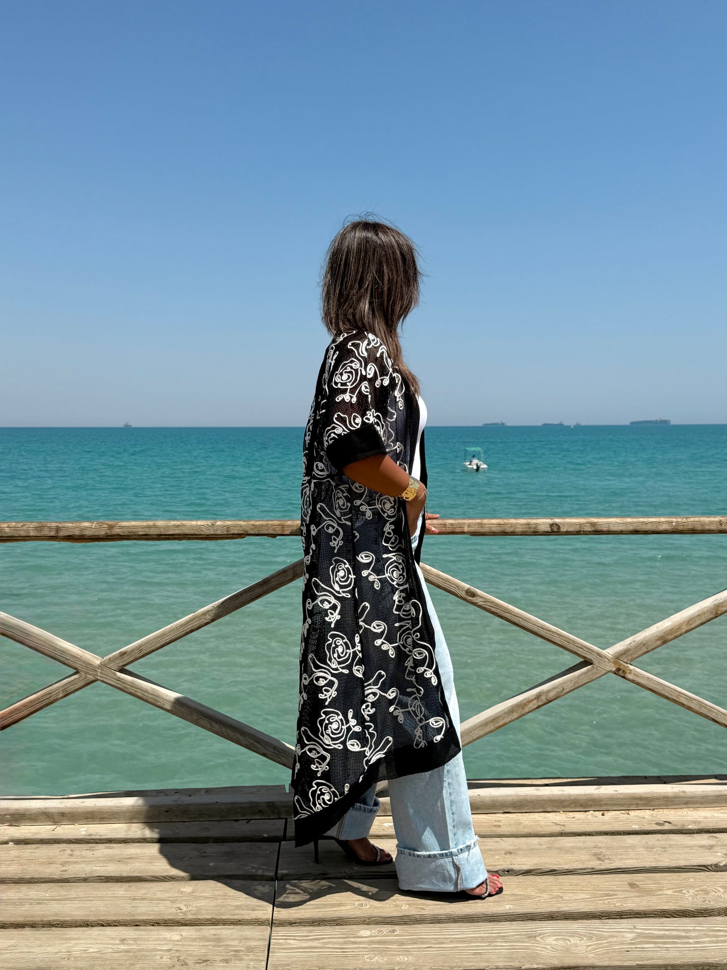 Airy Kimono | Black & White