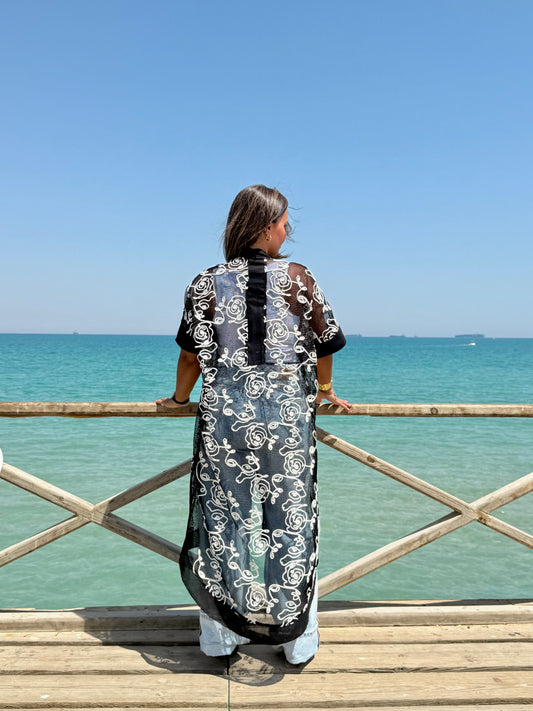 Airy Kimono | Black & White
