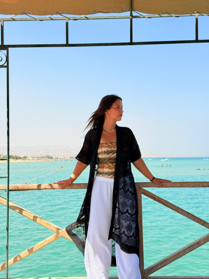 Airy Kimono | Black & White