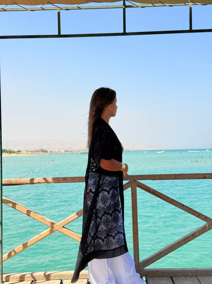 Airy Kimono | Black & White